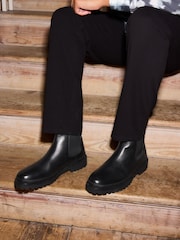 Black Cleated Chelsea Boots - Image 2 of 8