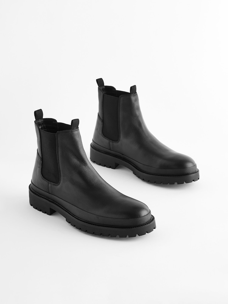 Black Cleated Chelsea Boots - Image 4 of 8