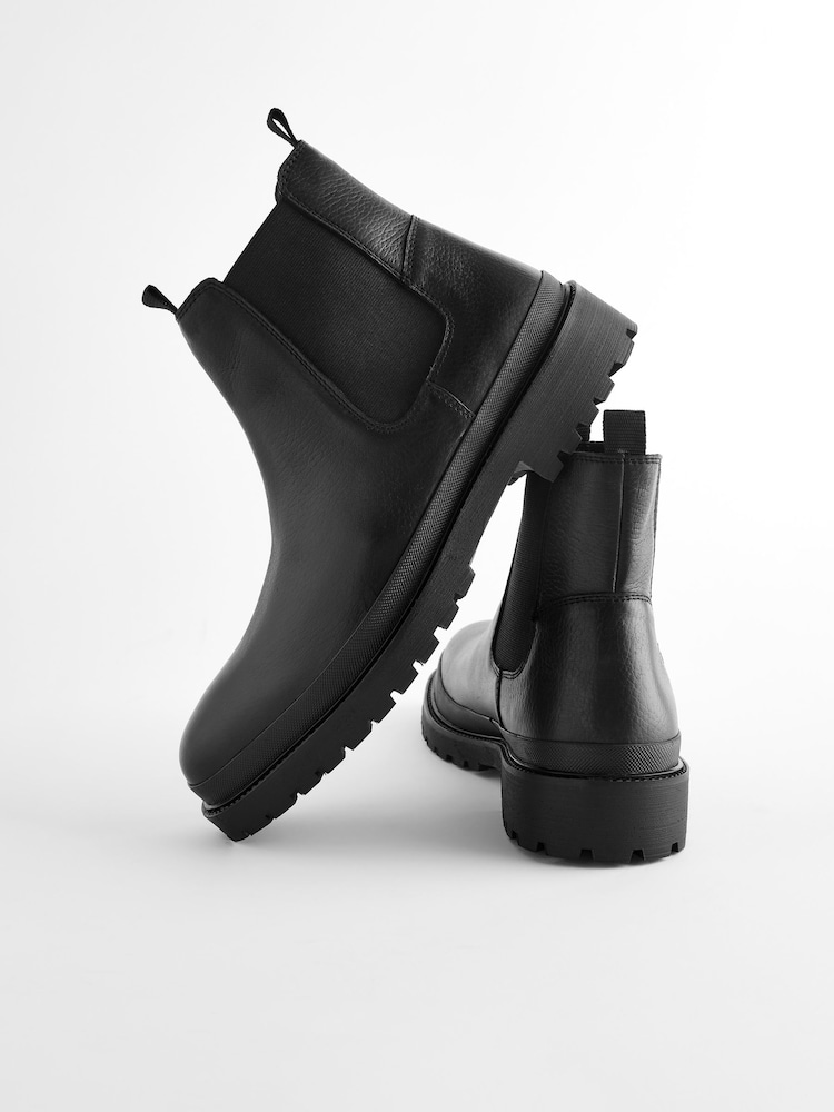 Black Cleated Chelsea Boots - Image 5 of 8