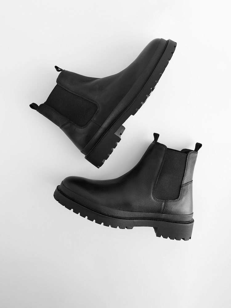 Black Cleated Chelsea Boots - Image 6 of 8