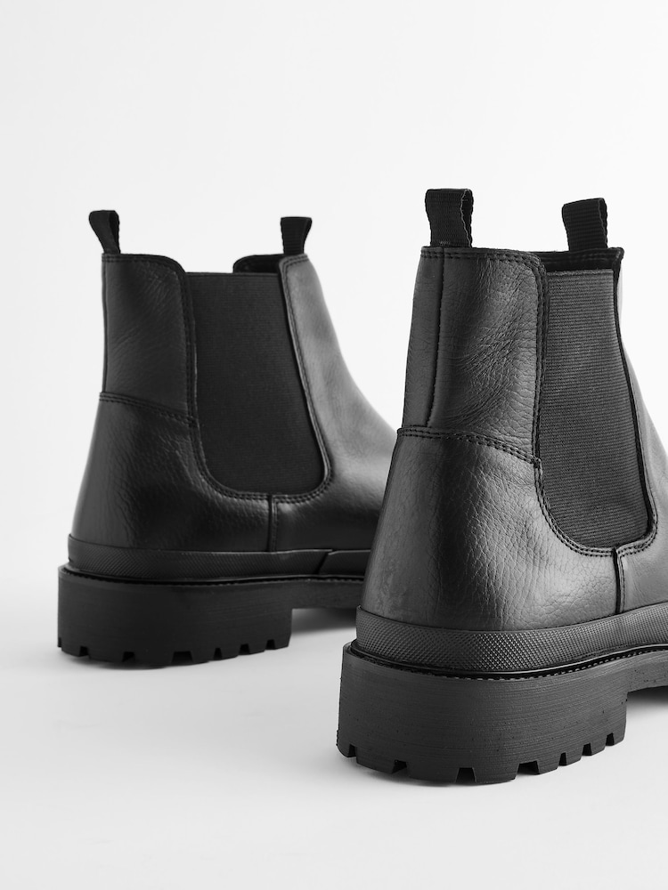 Black Cleated Chelsea Boots - Image 7 of 8