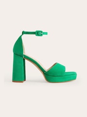 Boden Green Heeled Platform Sandals - Image 2 of 4