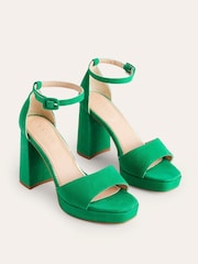 Boden Green Heeled Platform Sandals - Image 3 of 4
