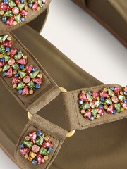 Boden Green Embellished Trek Sandals - Image 2 of 2