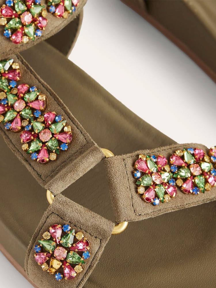 Boden Green Embellished Trek Sandals - Image 2 of 2