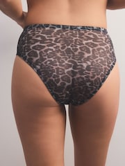 Animal Print High Rise High Leg Mesh High Leg Knickers - Image 2 of 5