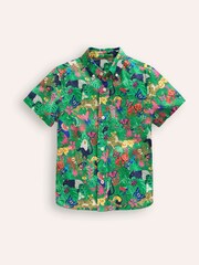 Boden Green Rainforest Cotton Linen Shirt - Image 1 of 4