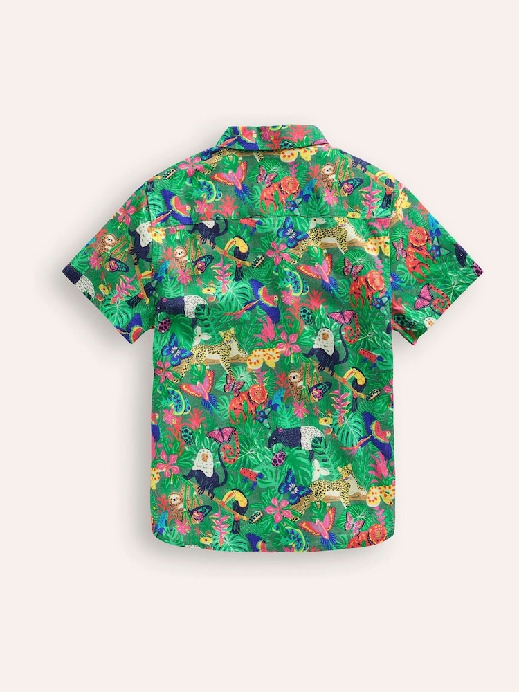 Boden Green Rainforest Cotton Linen Shirt - Image 2 of 4