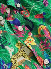Boden Green Rainforest Cotton Linen Shirt - Image 3 of 4