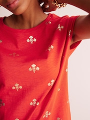 Boden Orange Elsa Wildflower Midi Tea Dress - Image 2 of 5