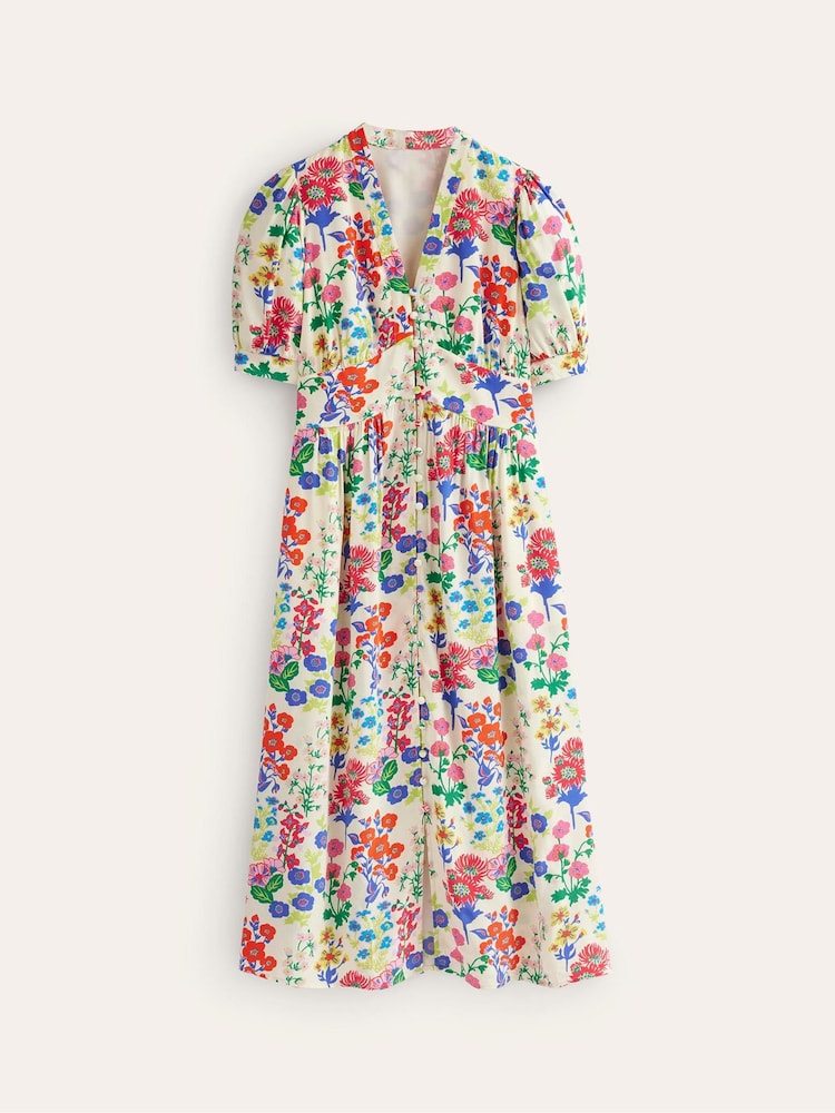 Boden Orange Elsa Wildflower Midi Tea Dress - Image 5 of 5