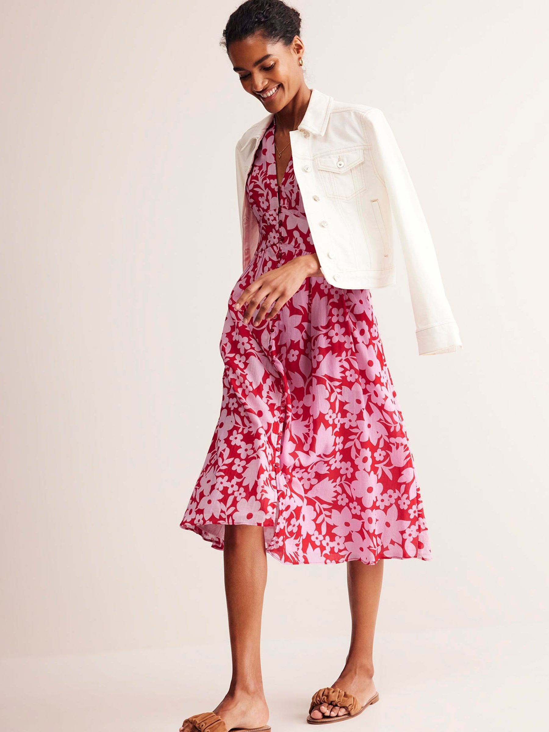 boden elsa crinkle midi tea dress Boden Elsa Crinkle Midi Tea Dress Sweet Lilac, Trellis Geo in Purple