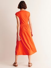 Boden Orange Petite Chloe Notch Jersey Midi Dress - Image 2 of 5