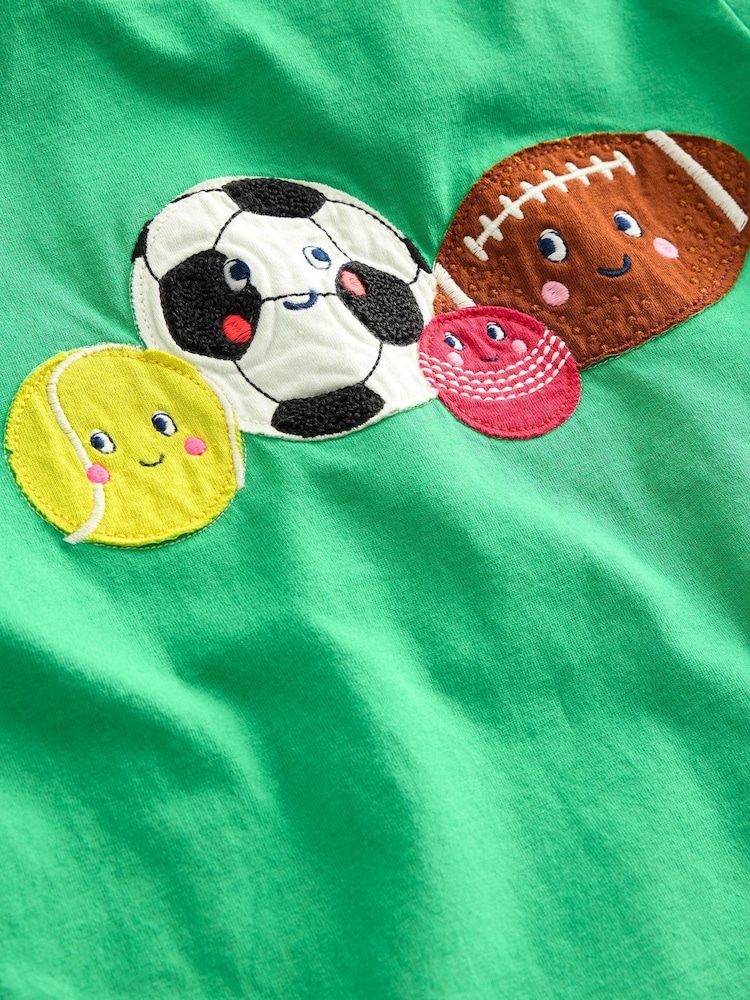 Boden Green Friendly Sports Balls 100% Cotton T-Shirt - Image 3 of 3 Boden Green Friendly Sports Balls 100% Cotton T-Shirt - Image 3 of 3