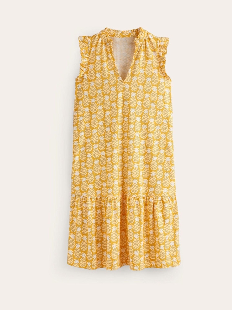 Boden Yellow Daisy Jersey Short Tier Dress - Image 5 of 5