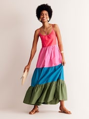 Boden Red Trapeze 100% Cotton Maxi Dress - Image 5 of 6
