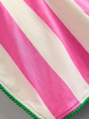Boden Pink Stripe 100% Cotton Towelling Poncho Hoodie - Image 4 of 4