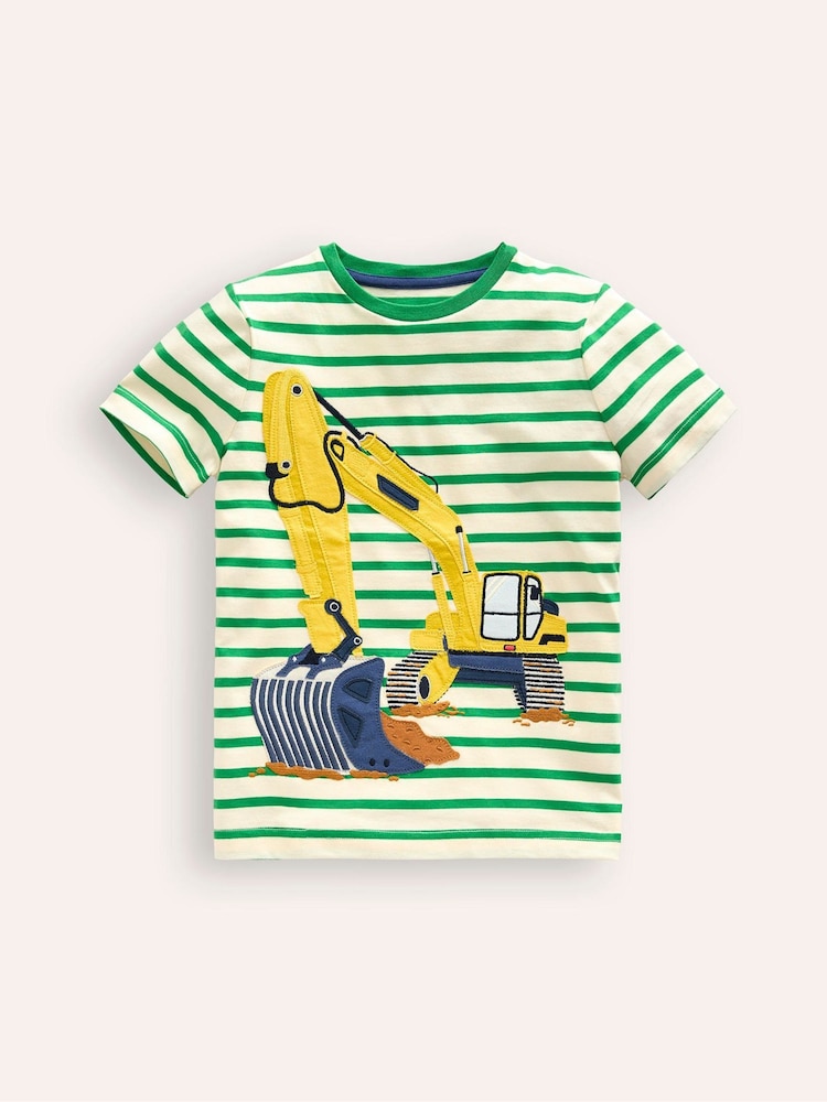 Boden Green Digger Big Appliqué Logo 100% Cotton T-Shirt - Image 1 of 3