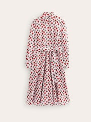 Boden Cream Amy Strawberry 100% Cotton Midi Shirt Dress - Image 5 of 5