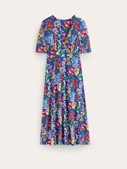 Boden Blue Rebecca Wildflower Jersey Midi Tea Dress - Image 5 of 5