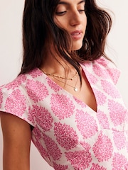 Boden Pink May 100% Cotton Midi Tea Dress - Image 5 of 6