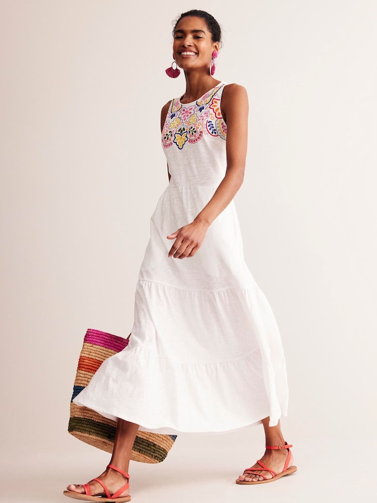 Buy Boden Multi 100% Cotton Embroidered Jersey Midi Dress from the Next UK online shop Buy Boden Multi 100% Cotton Embroidered Jersey Midi Dress from the Next UK online shop