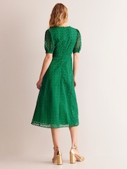 Boden Green Organza Occasion Dress - Image 3 of 6