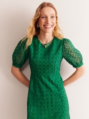 Boden Green Organza Occasion Dress - Image 4 of 6