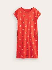 Boden Red Leah 100% Cotton Jersey Dress - Image 4 of 4