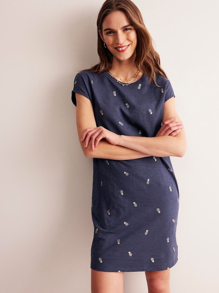 Marineblau - Boden Leah 100% Baumwoll-Jerseykleid - Bild 1 von 6