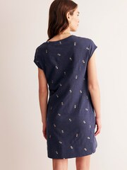 Marineblau - Boden Leah 100% Baumwoll-Jerseykleid - Bild 3 von 6