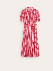 Boden Red Libby Jersey Midi Shirt Dress - Image 6 of 6