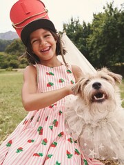 Boden Red Strawberry Cross-Back Dress - Image 1 of 4
