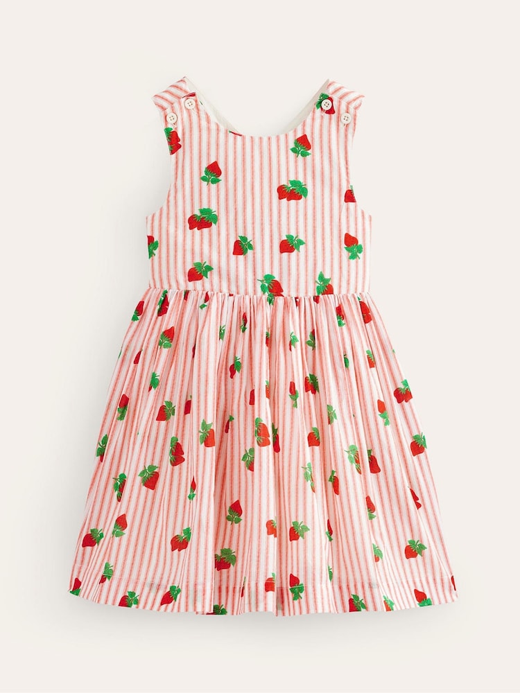 Boden Red Strawberry Cross-Back Dress - Image 2 of 4