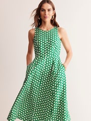 Boden Green Carla 100% Linen Midi Dress - Image 5 of 6