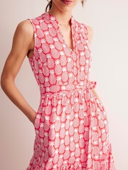Boden Red/Tan Petite Naomi Notch Jersey Maxi Dress - Image 4 of 6