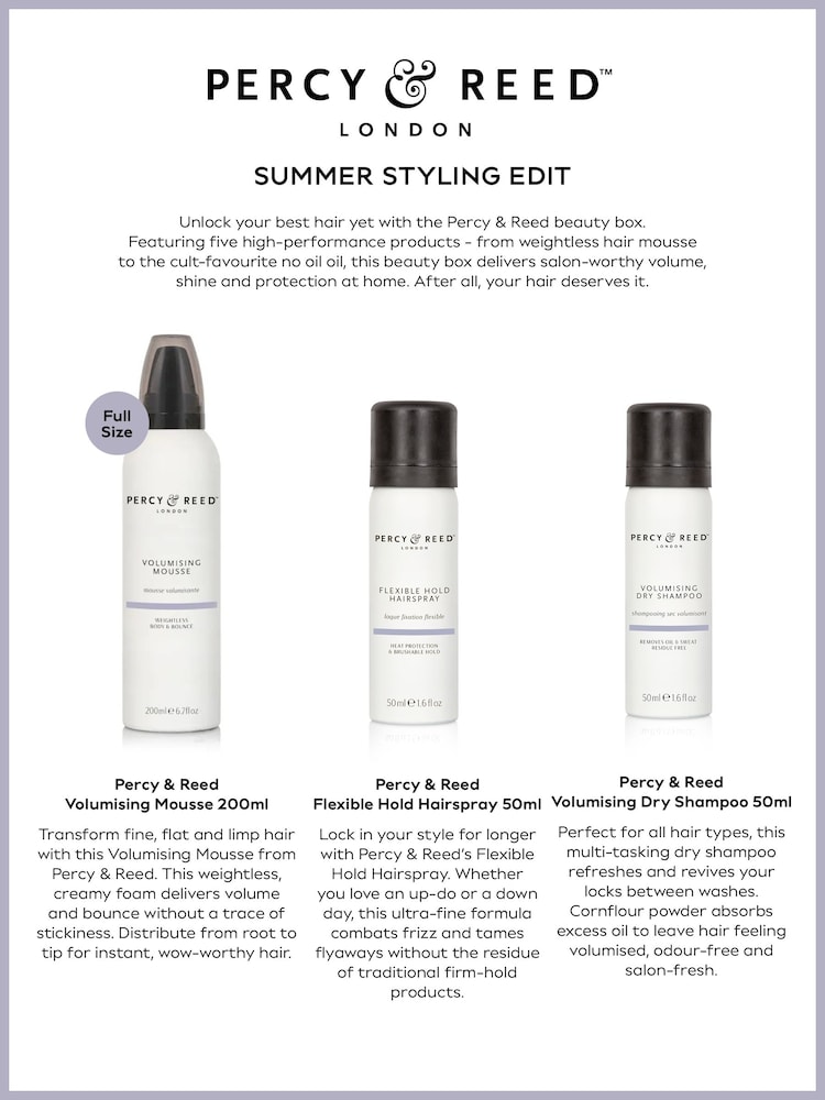 Percy & Reed Hair Summer Styling Edit (Worth £92) - Image 2 of 3 Percy & Reed Hair Summer Styling Edit (Worth £92) - Image 2 of 3