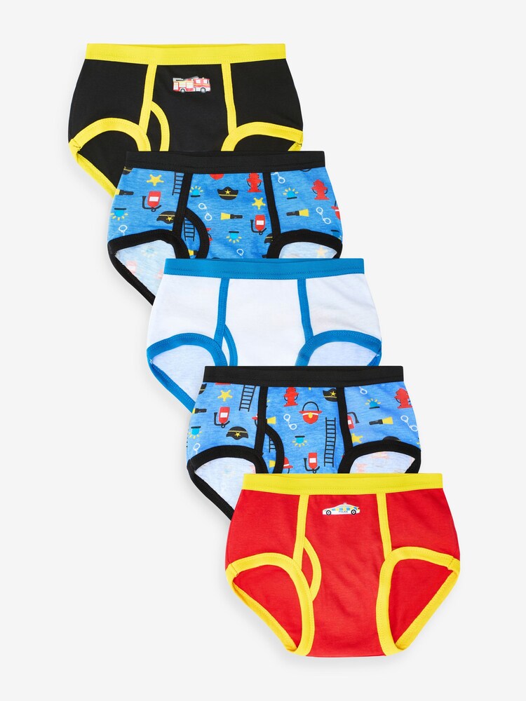 Harry Bear Slips aus 100% Baumwolle mit Feuerwehrmann- und Polizei-Motiv, 5 er-Pack - Bild 1 von 1