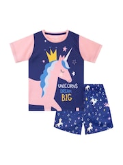 Harry Bear Blue Unicorn Dreams Short Pyjamas - Image 1 of 5