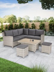 Kettler White Wash Palma Garden Mini Corner Sofa Set - Image 2 of 4