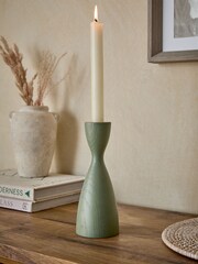 Neutral Wood Scandi Taper Candle Holder - Image 1 of 5