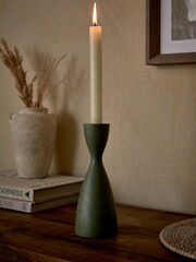Neutral Wood Scandi Taper Candle Holder - Image 2 of 5