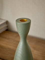 Neutral Wood Scandi Taper Candle Holder - Image 3 of 5