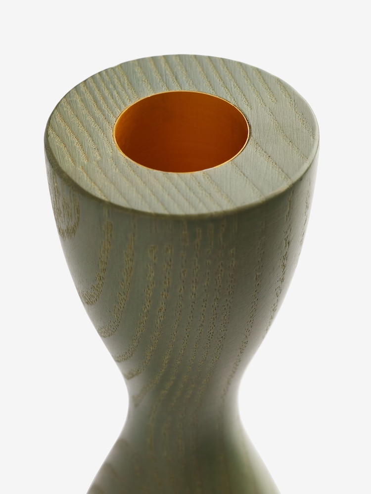 Neutral Wood Scandi Taper Candle Holder - Image 5 of 5