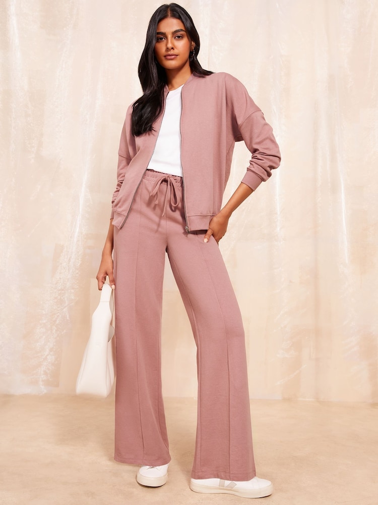 Friends Like These Pink Long Sleeve Zip Front Bomber Jacket - Image 2 of 4