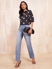 Friends Like These Black Printed Long Sleeve Button Through Shirt - Image 3 of 4