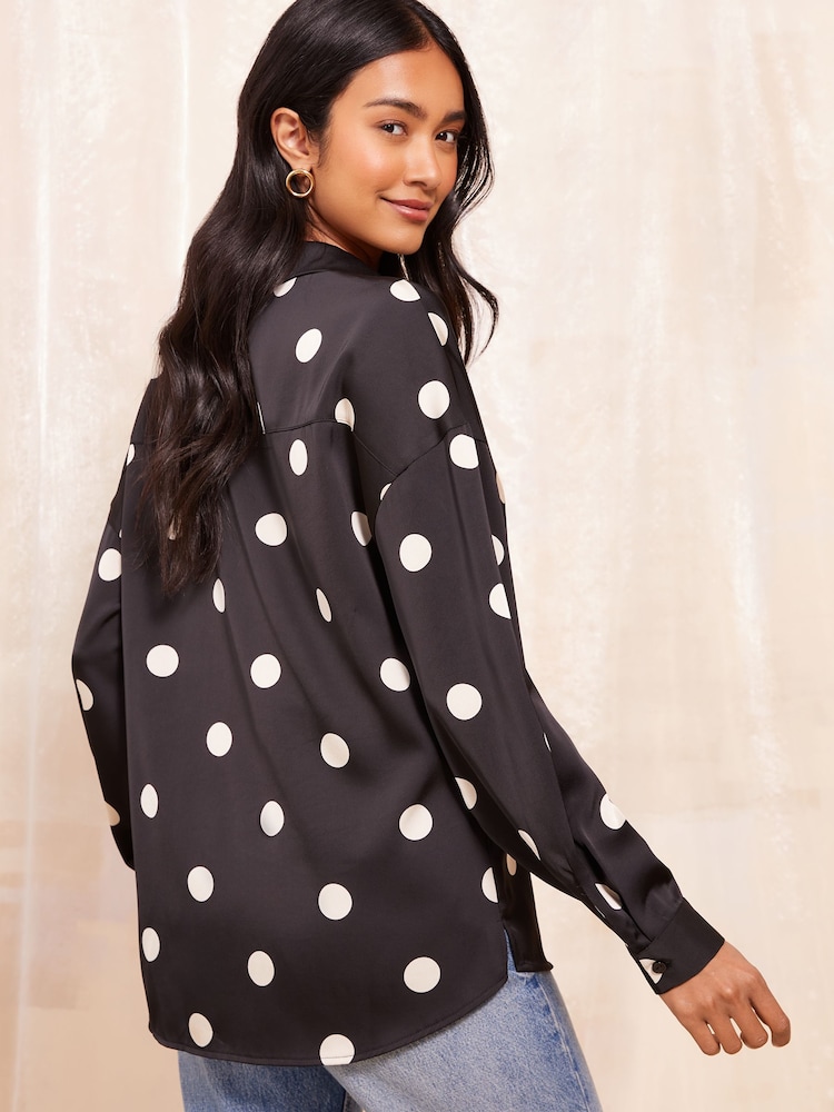 Friends Like These Black Printed Long Sleeve Button Through Shirt - Image 4 of 4