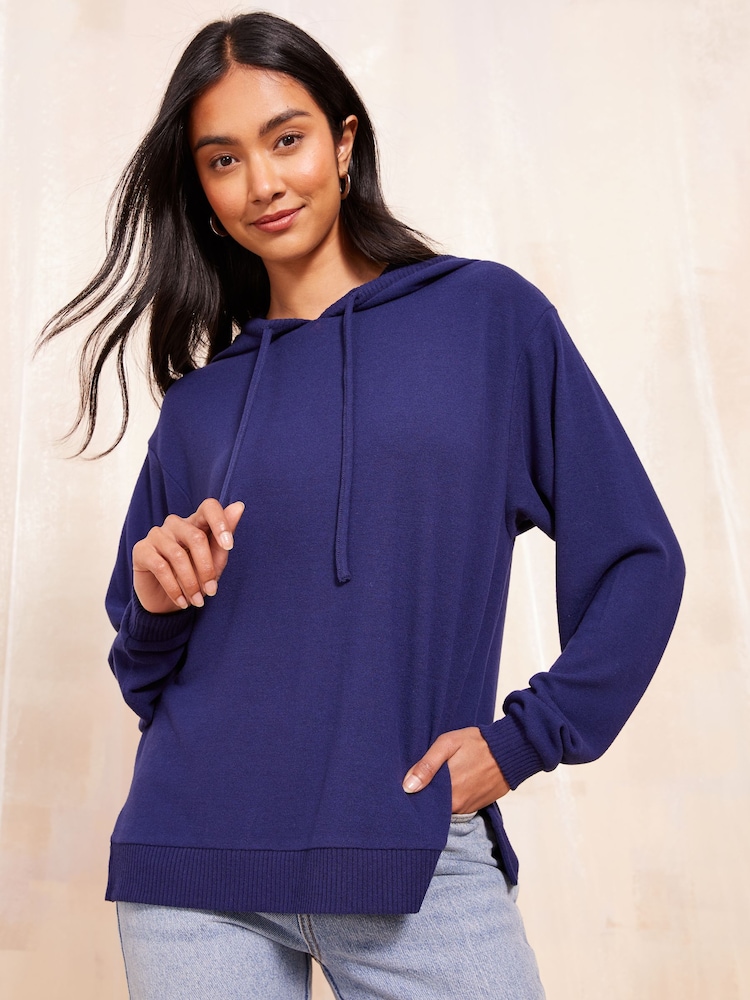 Friends Like These Navy Blue Long Sleeve Cosy Hoodie - Image 1 of 4