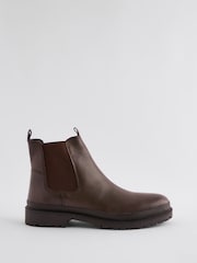 Dunkelbraun - Chelsea-Stiefel mit Profilsohle - Bild 2 von 6