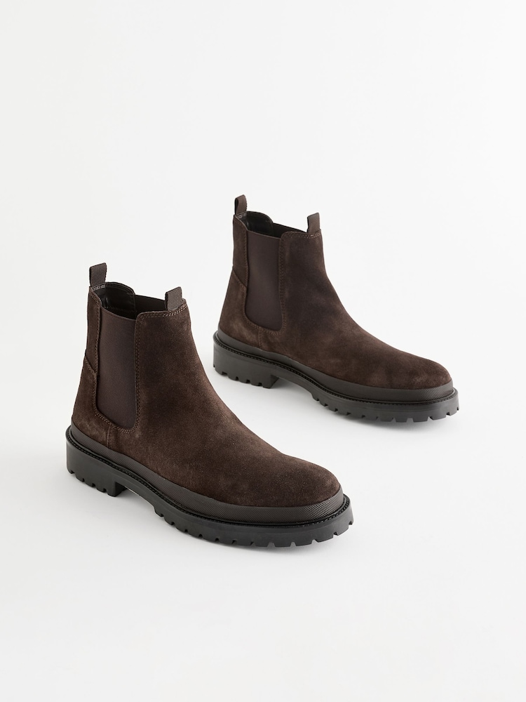 Brown Cleated Chelsea Boots - Image 2 of 7
